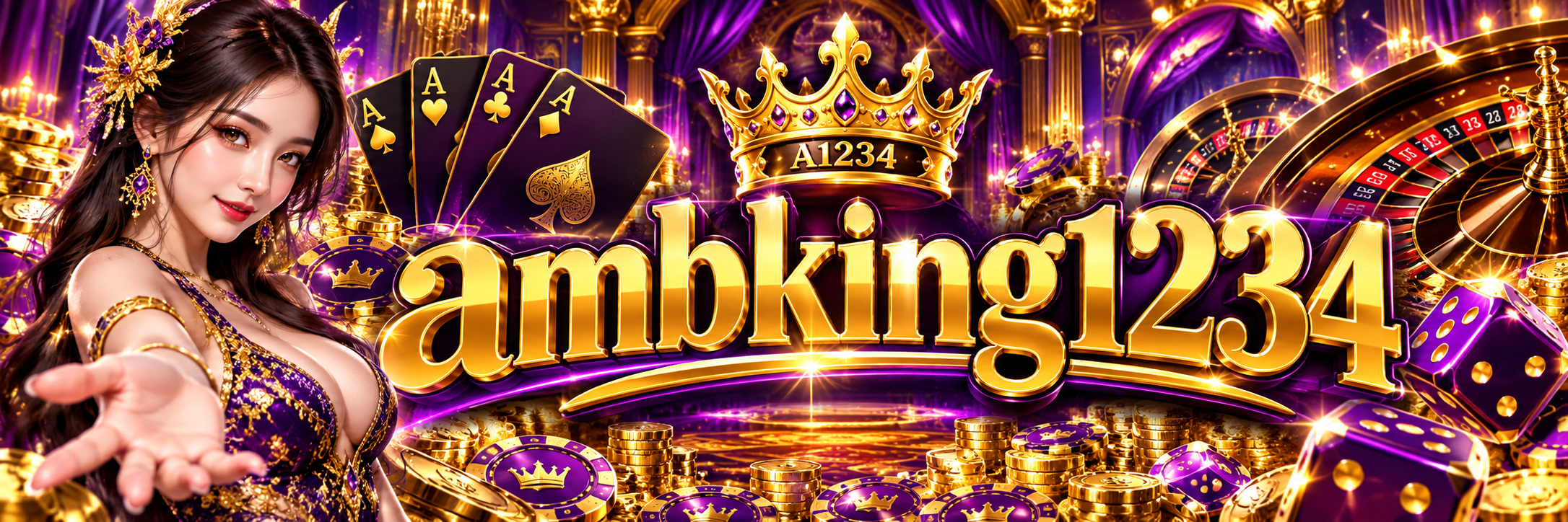 โลโก้ ambking1234 สีทองธีม Purple Gold